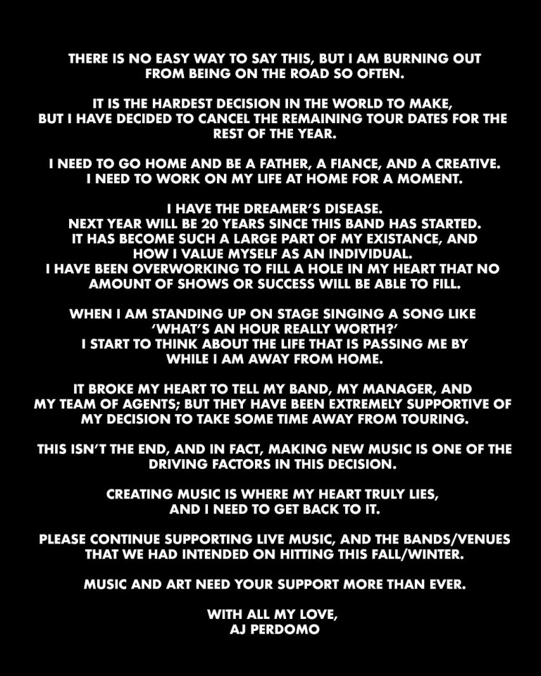 American band The Dangerous Summer cancels tour: the musicians explained their decision