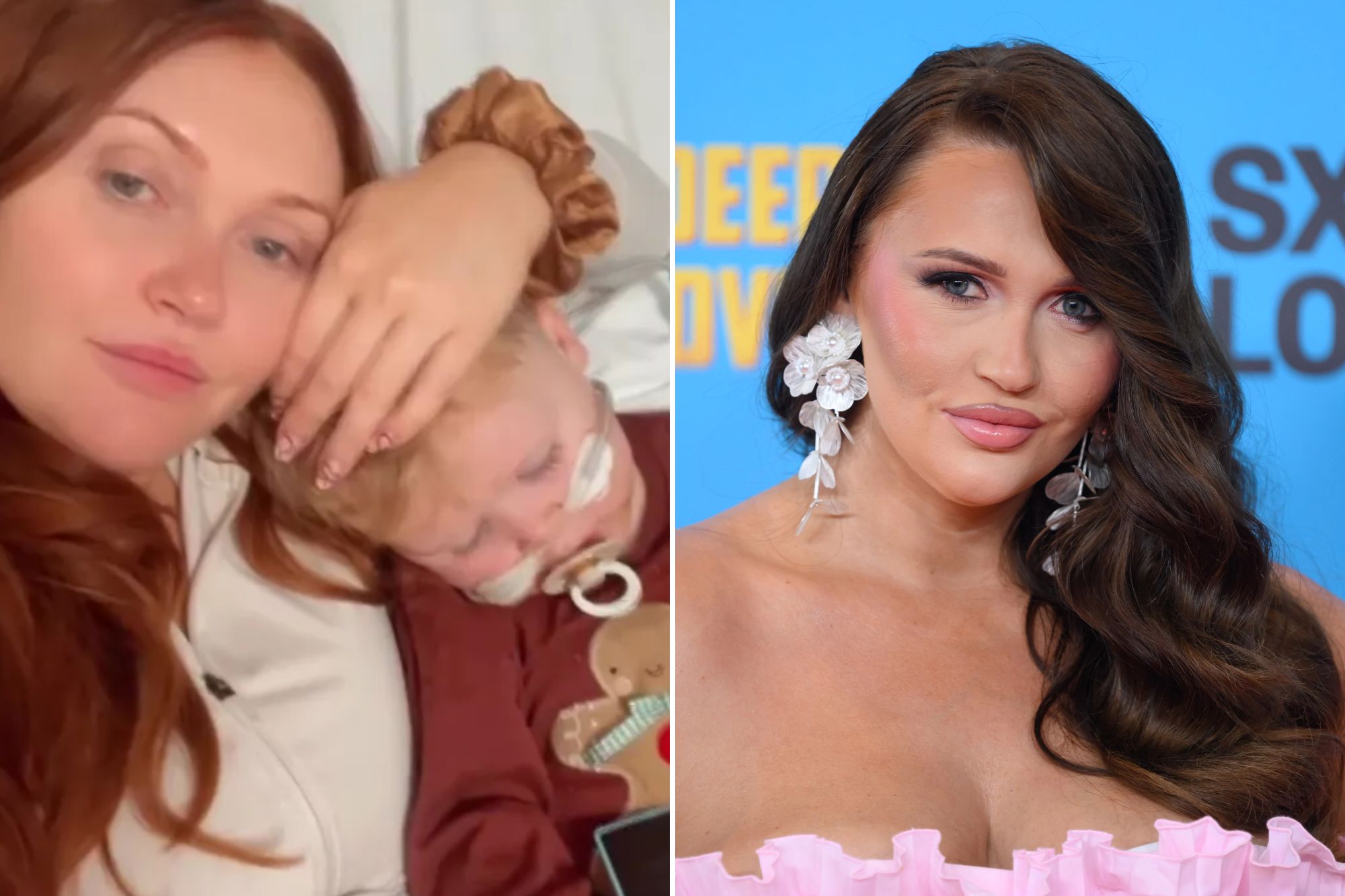 Ukrainian star at hospital with child