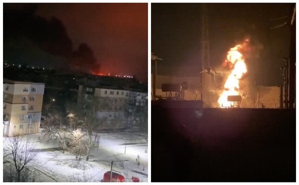 Бердянск погрузился во тьму из-за возгорания на подстанции после взрывов