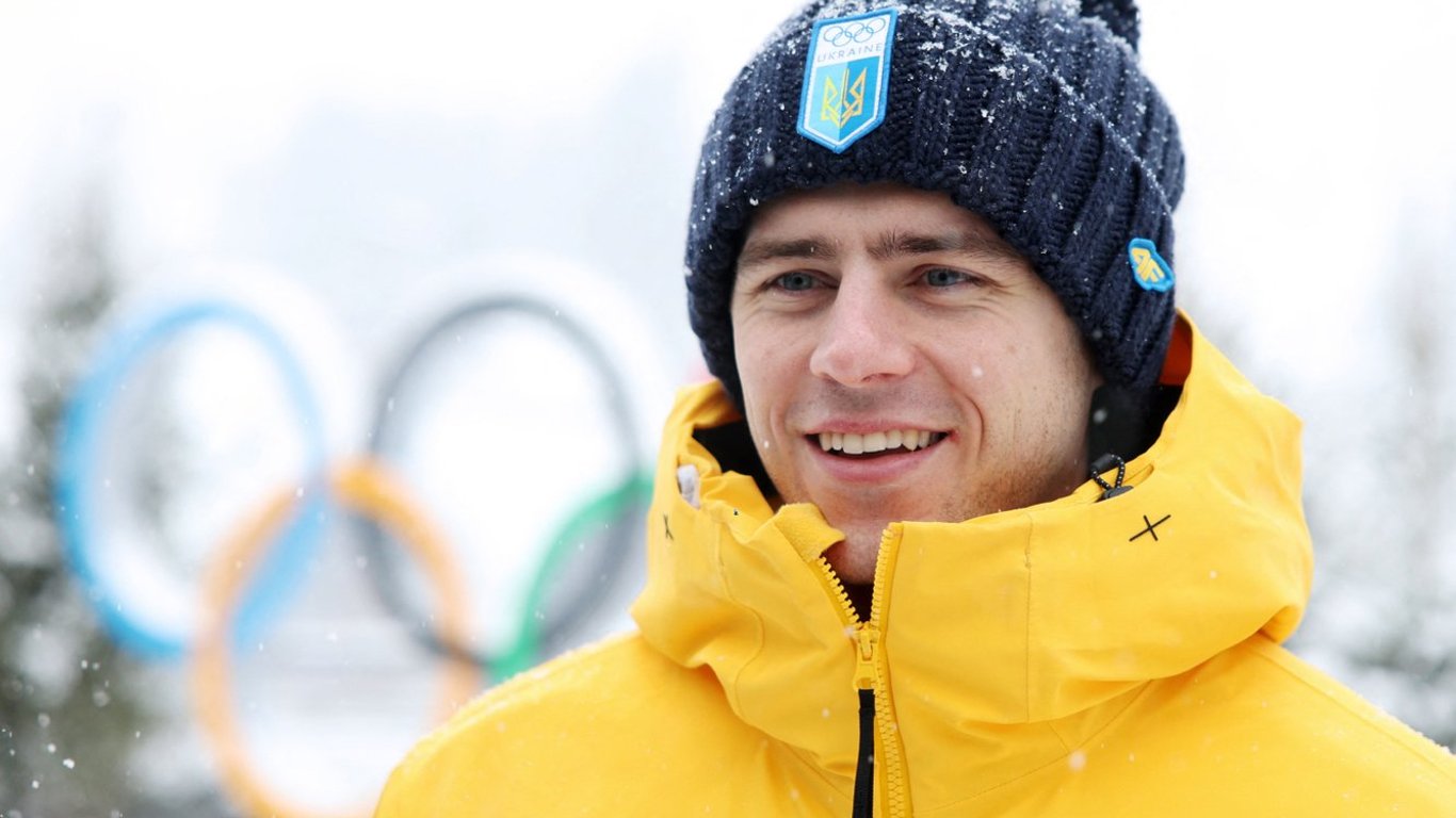 Олімпійський скелетоніст на змаганнях