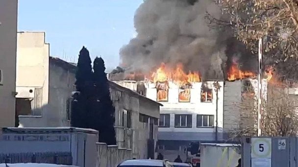 Пожар на складе в Киеве