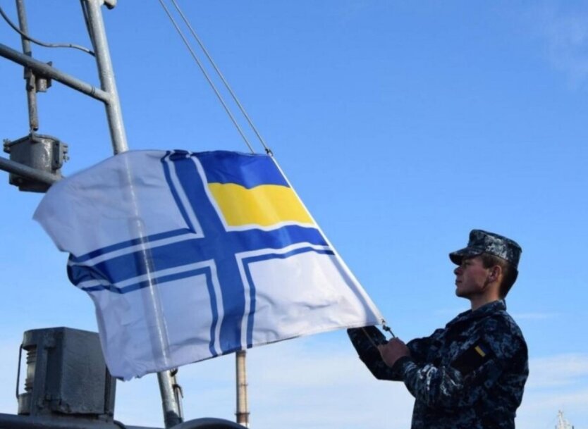 Military ships at sea