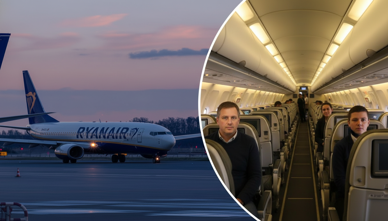 Самолет Ryanair на взлетной полосе