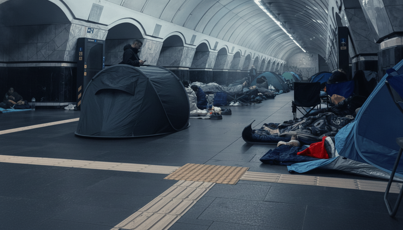 Намети в метро Києва
