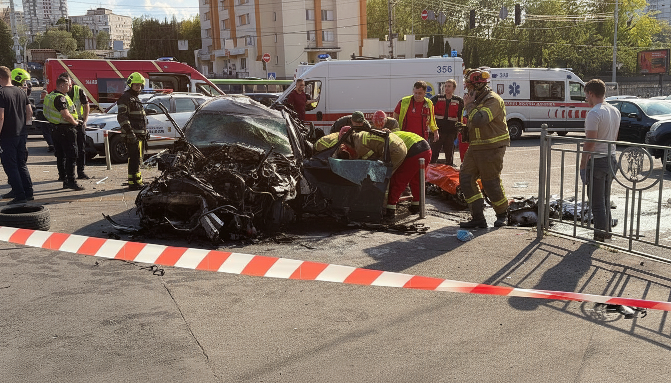 Four Pedestrians Killed by Mercedes on Chokolivsky Boulevard in Kyiv