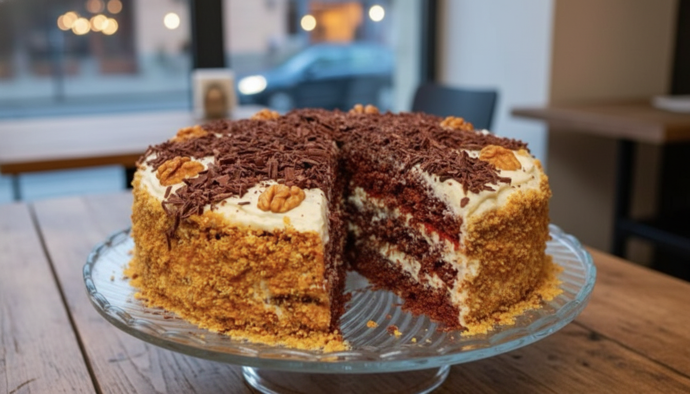 Chocolate Cake with Nut Caramel: A Recipe from Gospodynka