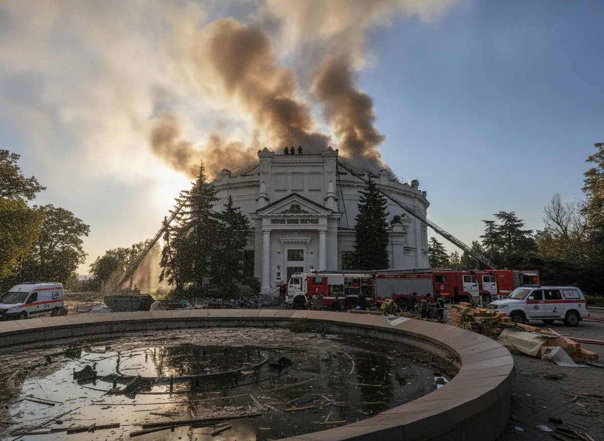 Безпілотник на музеї в Севастополі