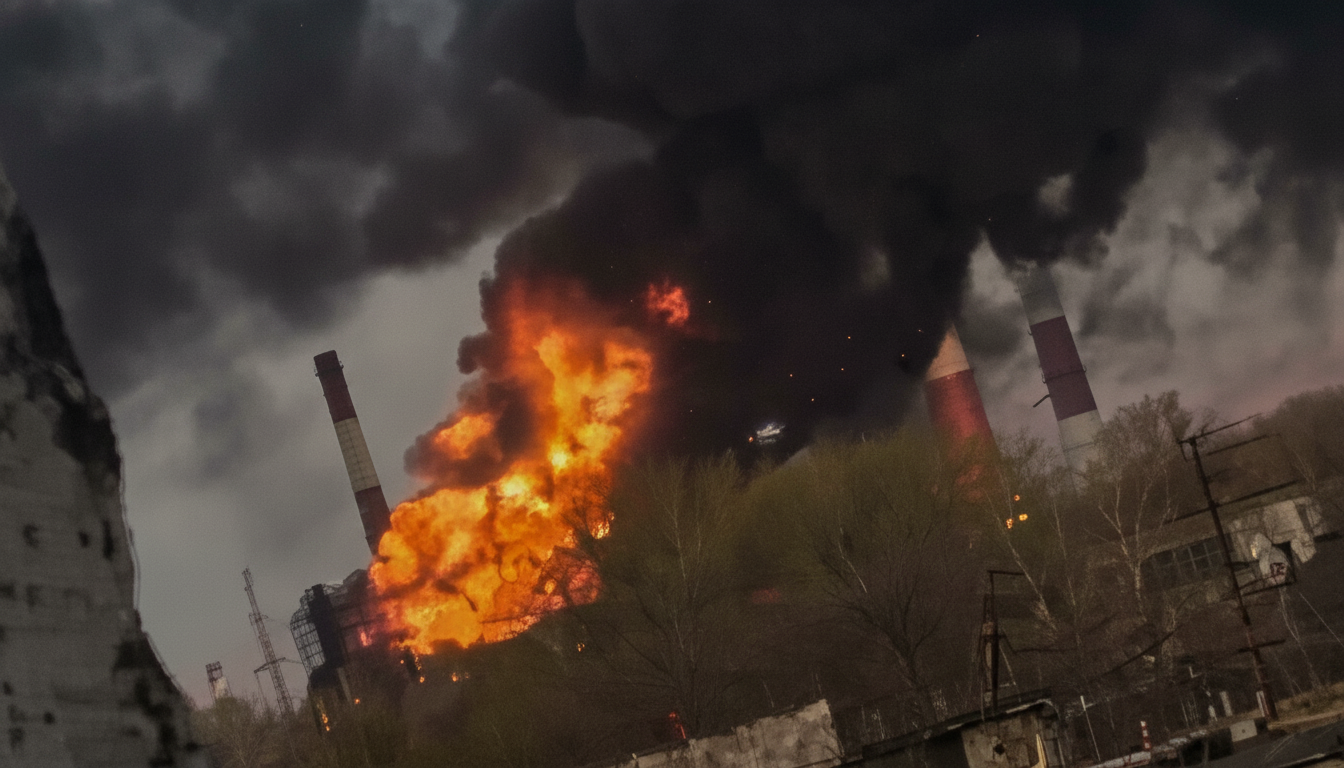 Oil facilities in three Russian regions ablaze after Ukrainian strike