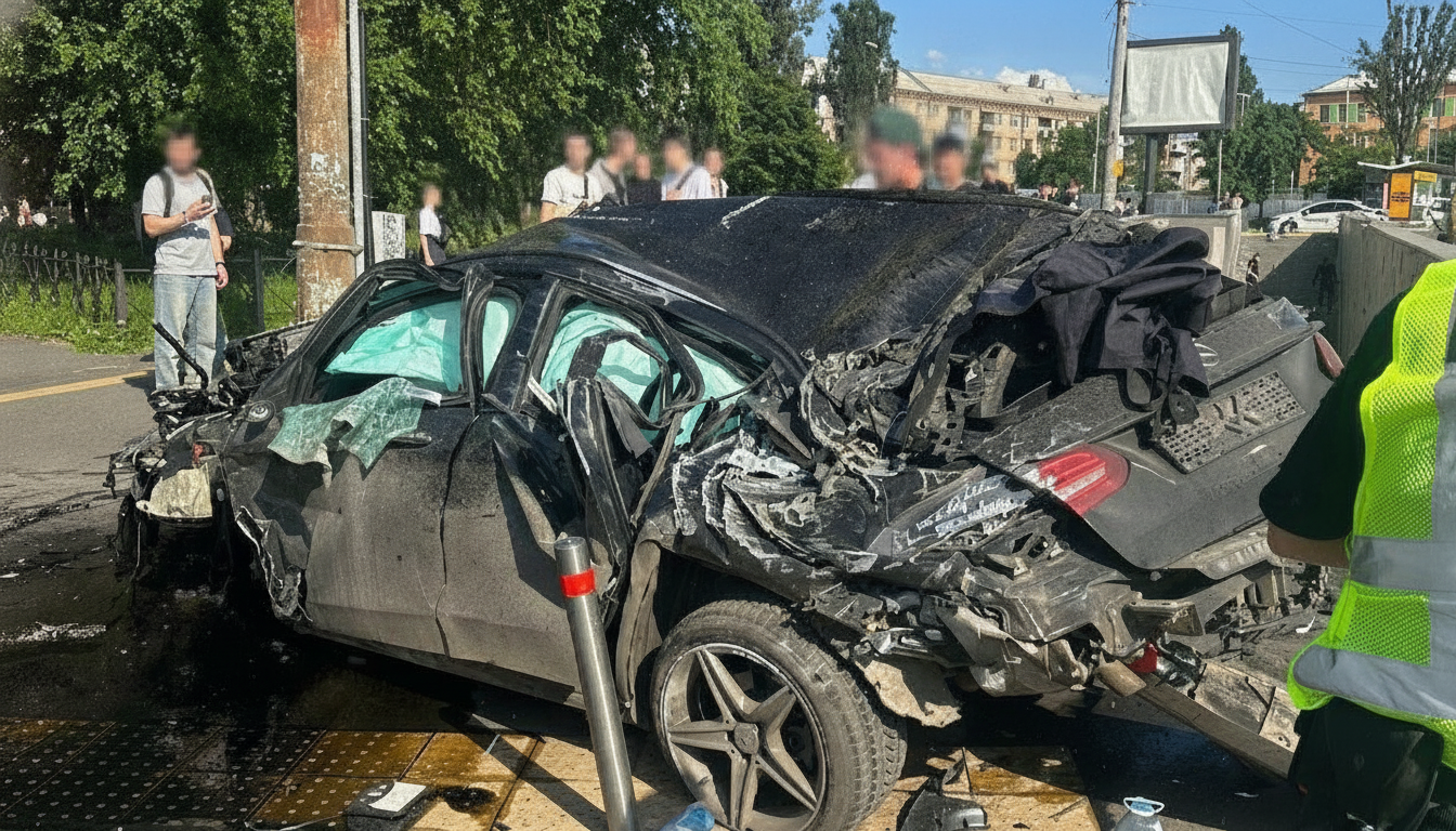 ДТП у Києві, автомобілі на дорозі