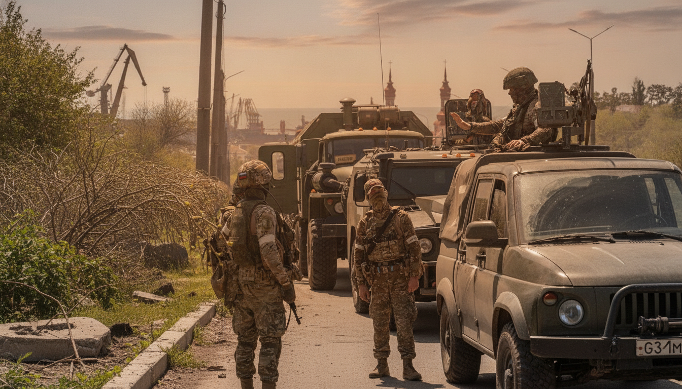Occupiers Disguise Military Vehicles as Civilian: Repainting in Henichesk to Match Local Colors