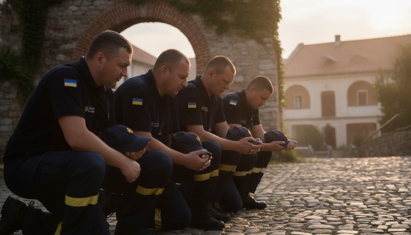 Abschied in Charkiw: Fünf Feuerwehrleute sterben durch russischen Beschuss – ein Tag der Trauer