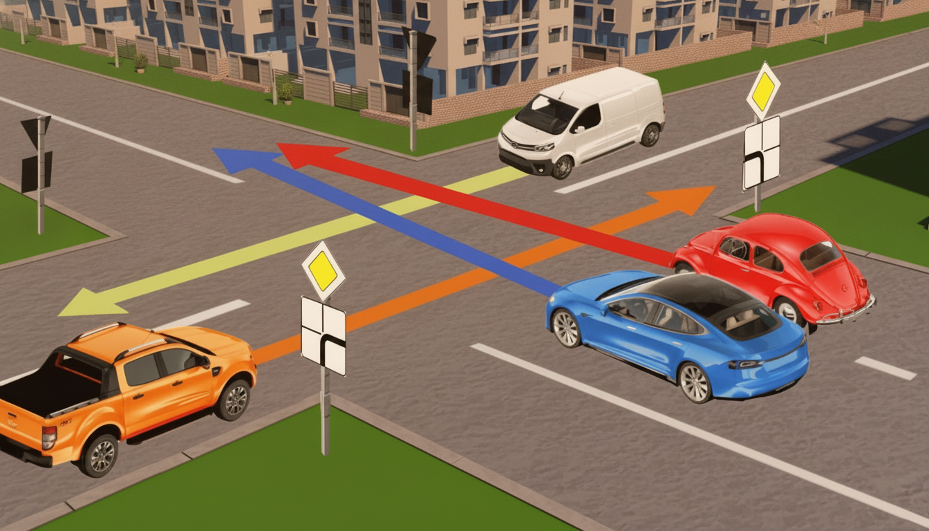 Knifflige Vorfahrtsfrage: Wer darf als Erster über die Kreuzung?