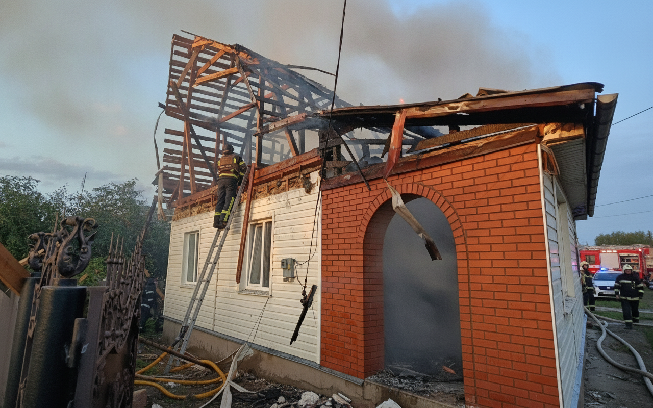 Drone Strike in Chernihiv Region Sets House Ablaze, Injuring Father and 14-Year-Old Daughter