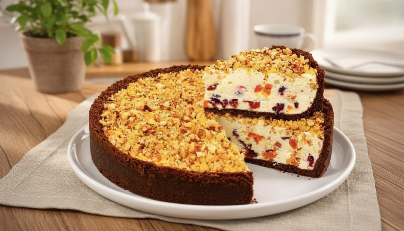 Kein Backen nötig: Cremiger Kuchen mit Nüssen und Trockenfrüchten – einfaches Rezept