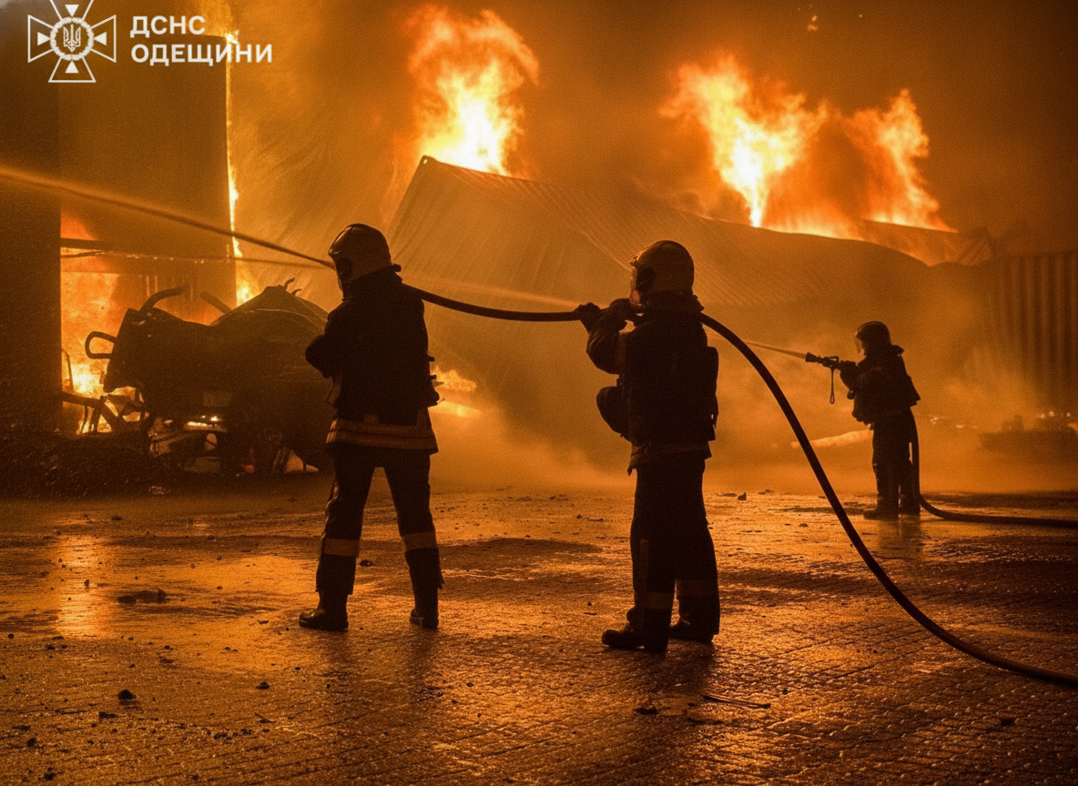 Пожежа в Одещині після удару