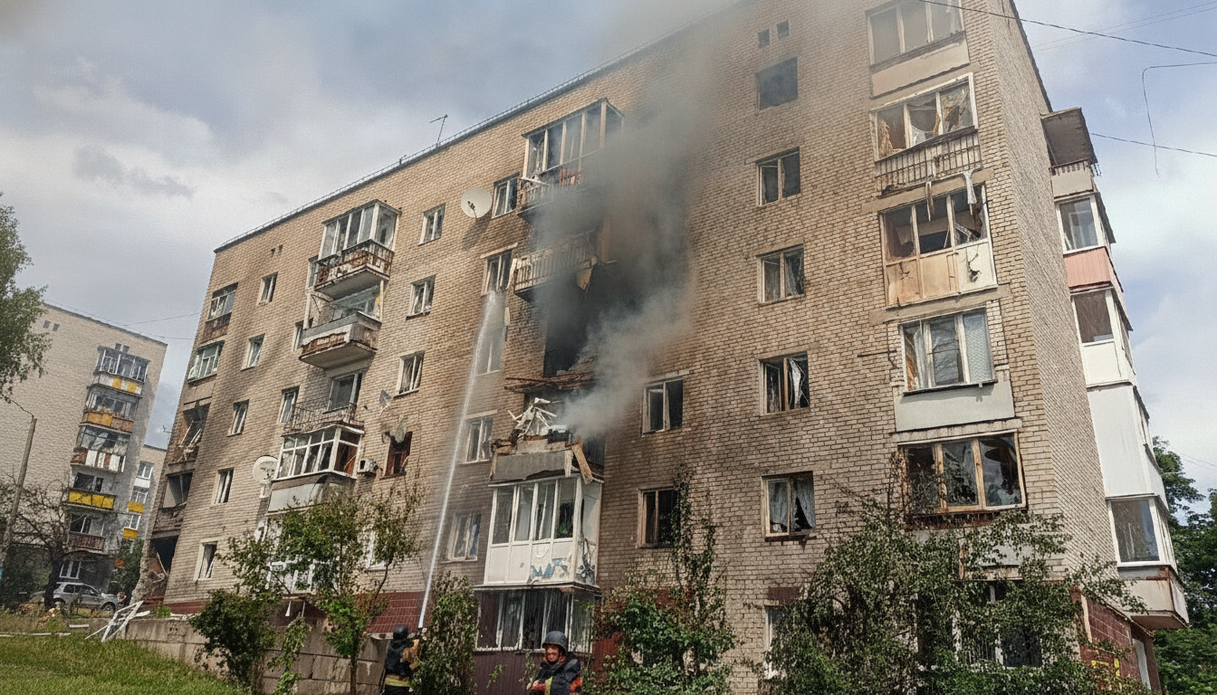 Атака на Ізюм, пошкоджена будівля