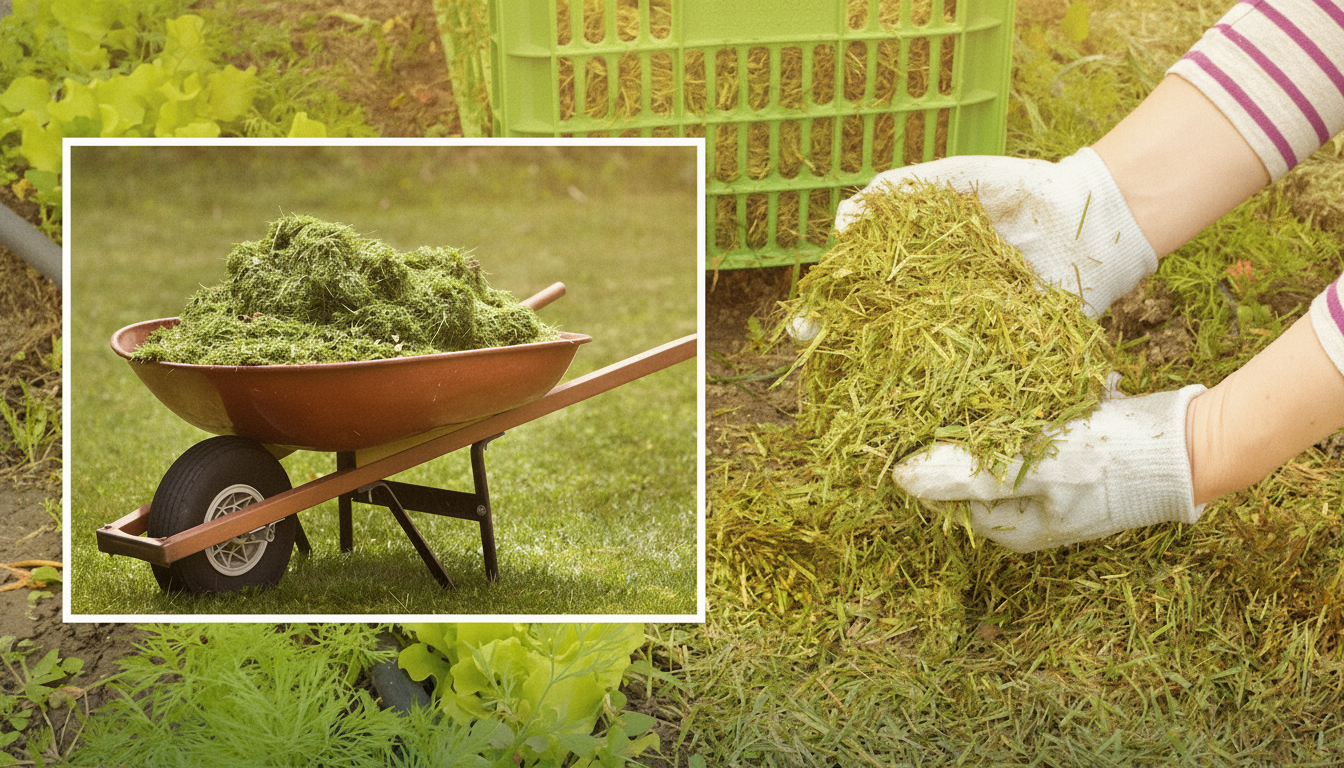 Mowed grass for fertilizing