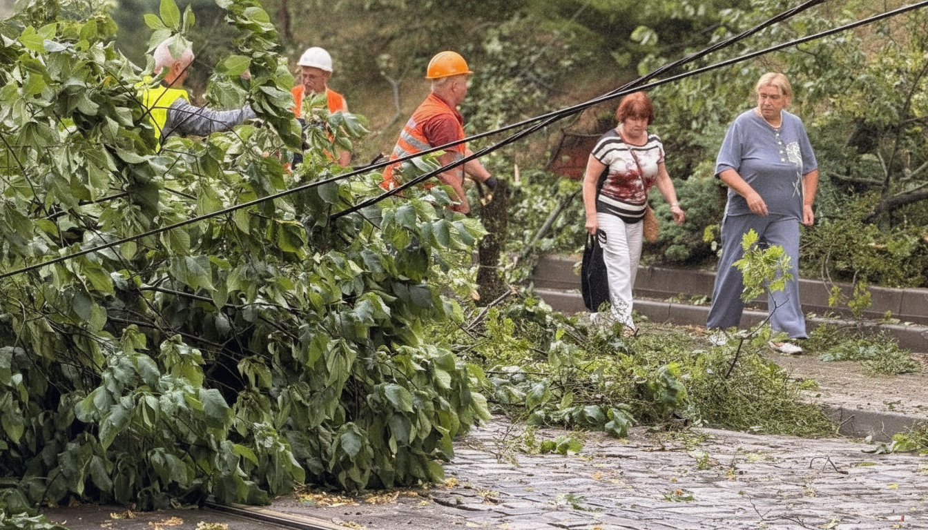 Burza we Lwowie: 30 przewróconych drzew i ranne dziecko – trwa usuwanie szkód