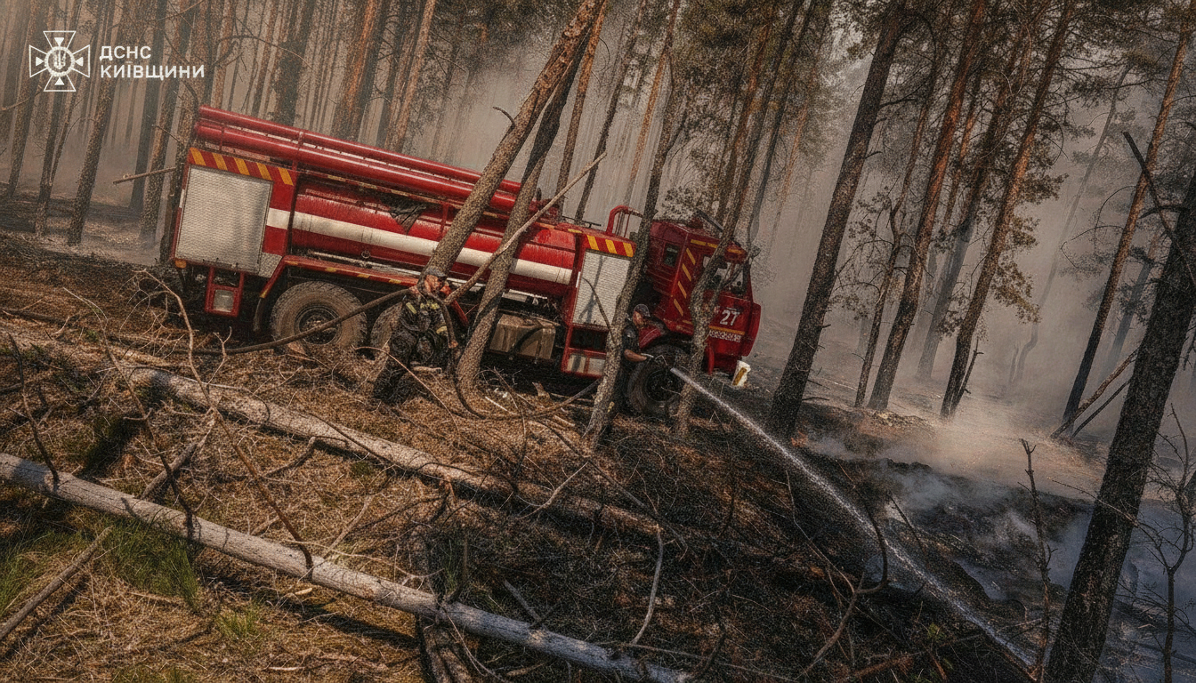 Рятувальники гасять пожежу в Україні