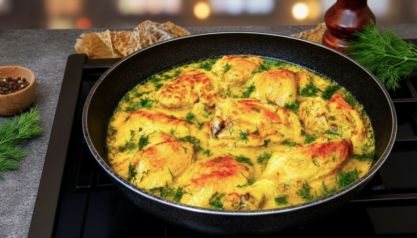 Tender chicken in creamy sauce