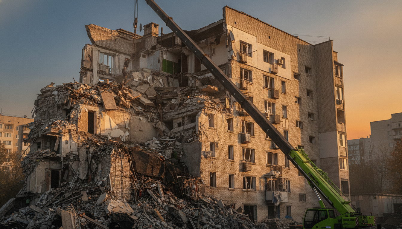 Kijów: pod gruzami może być uwięzionych 9 osób, 17 udało się uratować – informuje ukraińska straż pożarna