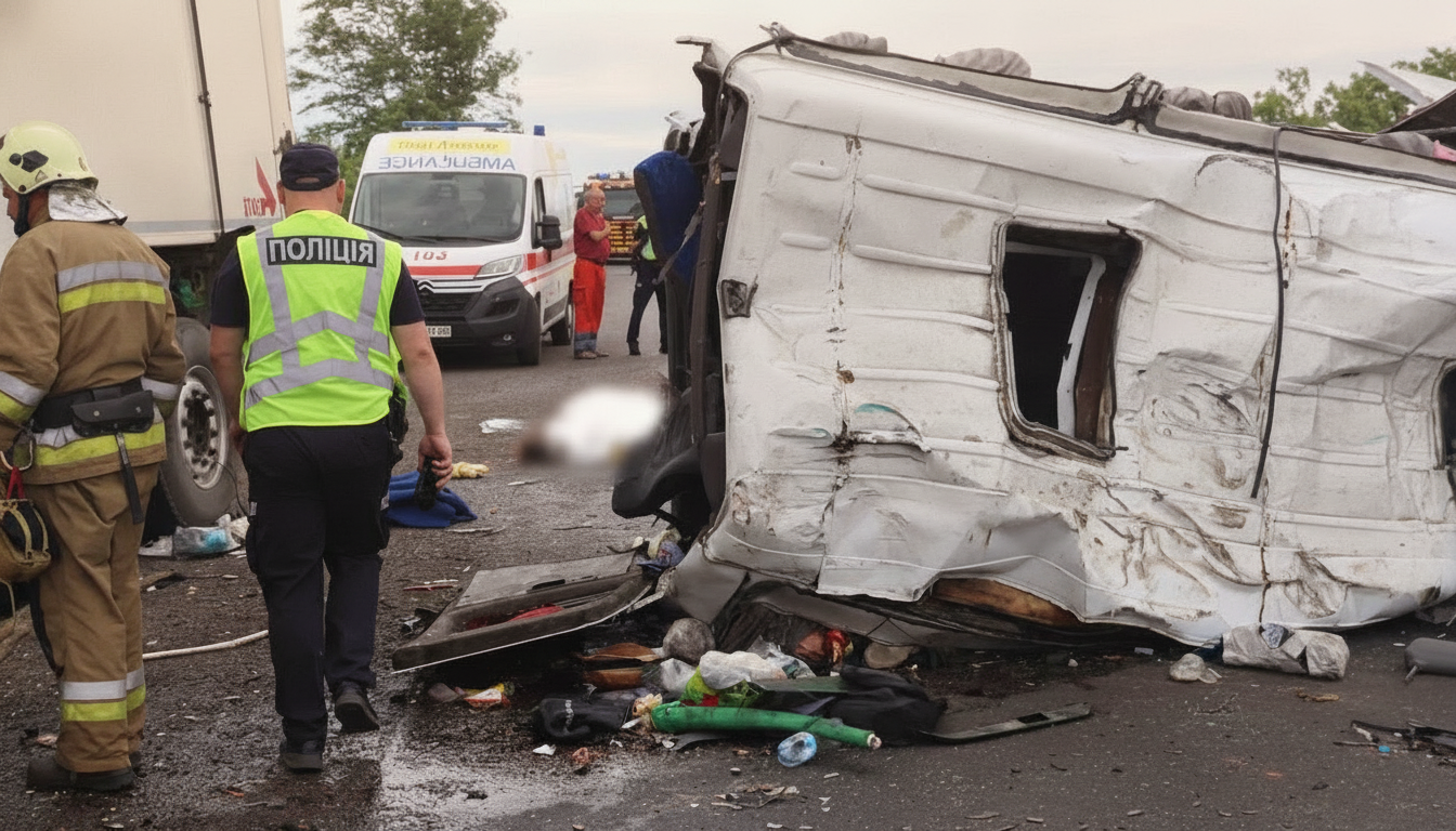 Driver of Nissan Charged After Fatal Crash in Mykolaiv Region That Killed 12