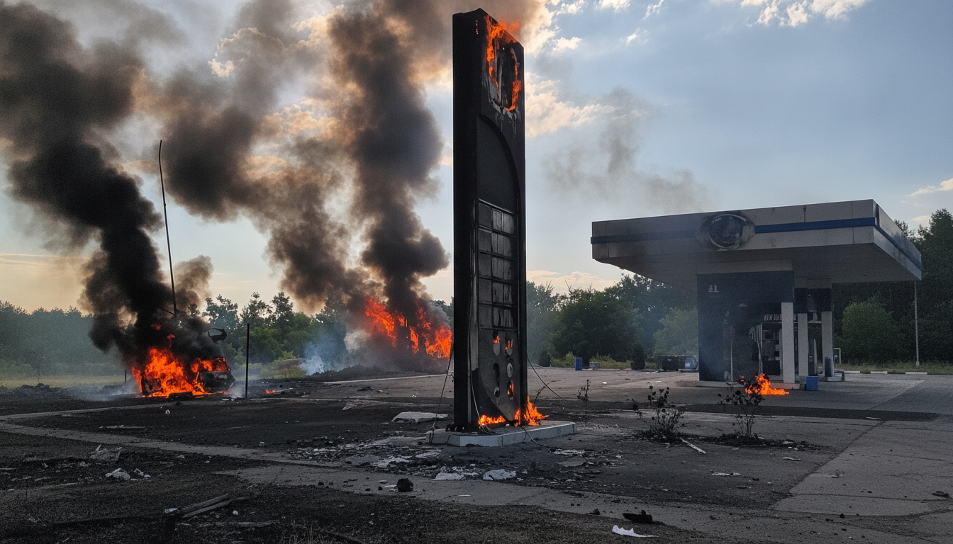 Drohnenangriff auf Rajon Mykolajiw: Verletzte und Tankstelle in Brand