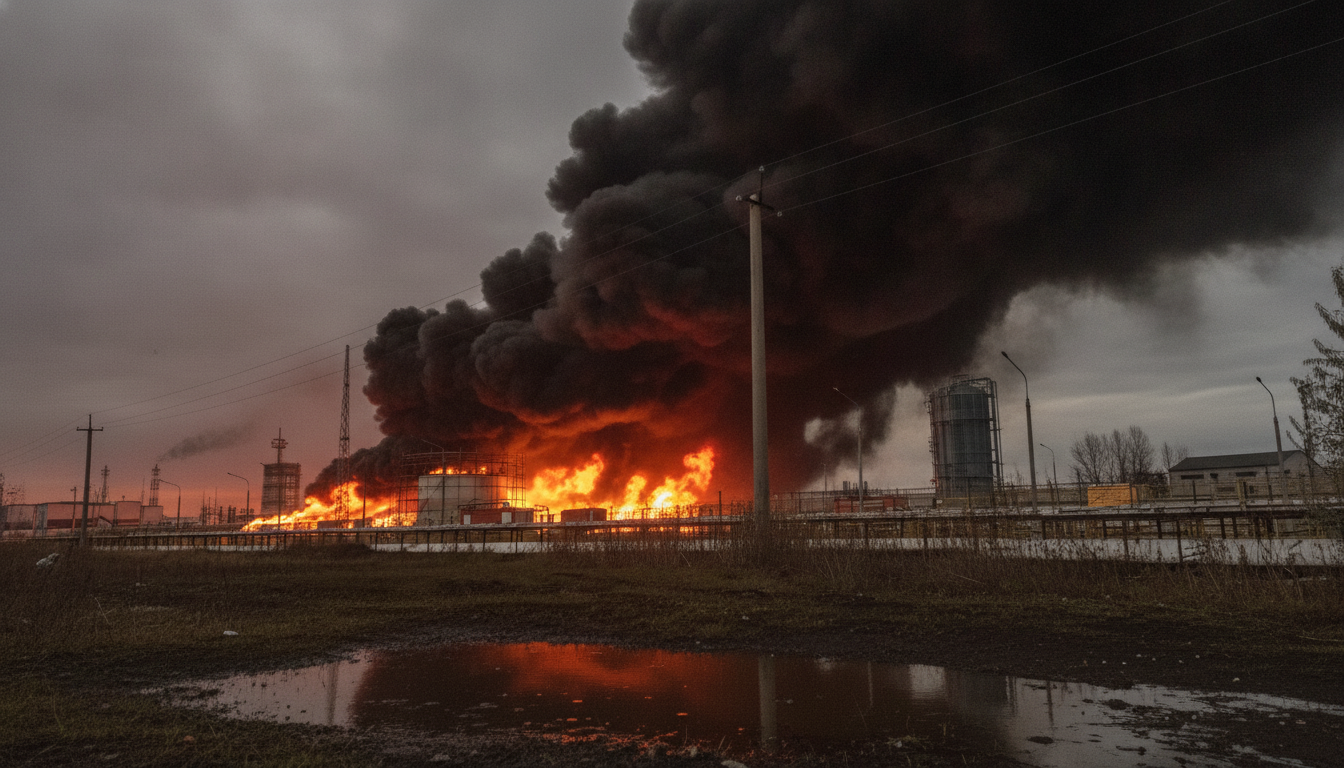 Удар українських дронів по нафтобазах