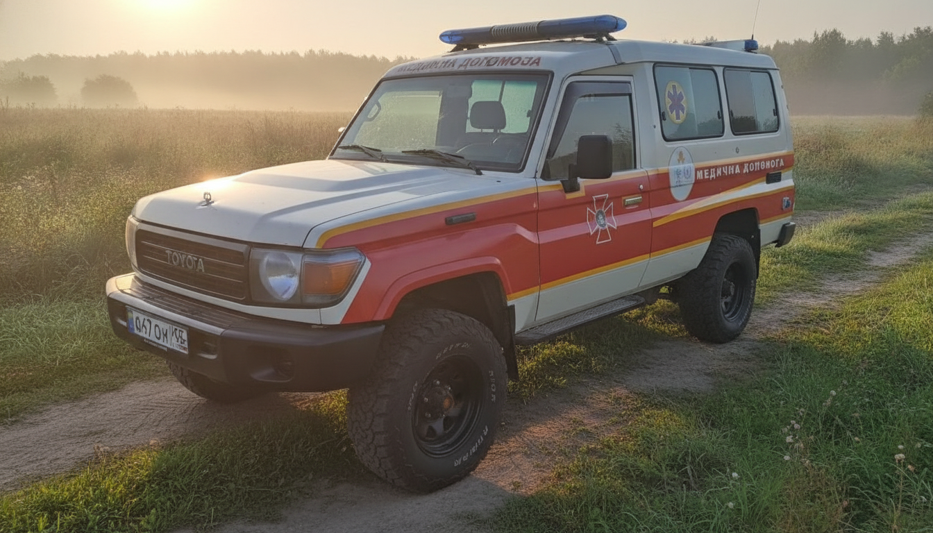 Пошкоджений броньований автомобіль ДСНС