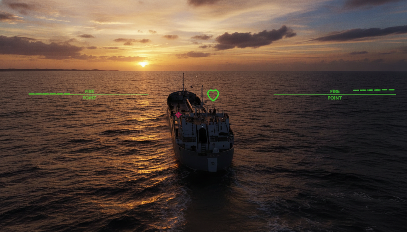 Night attack on Russian ships