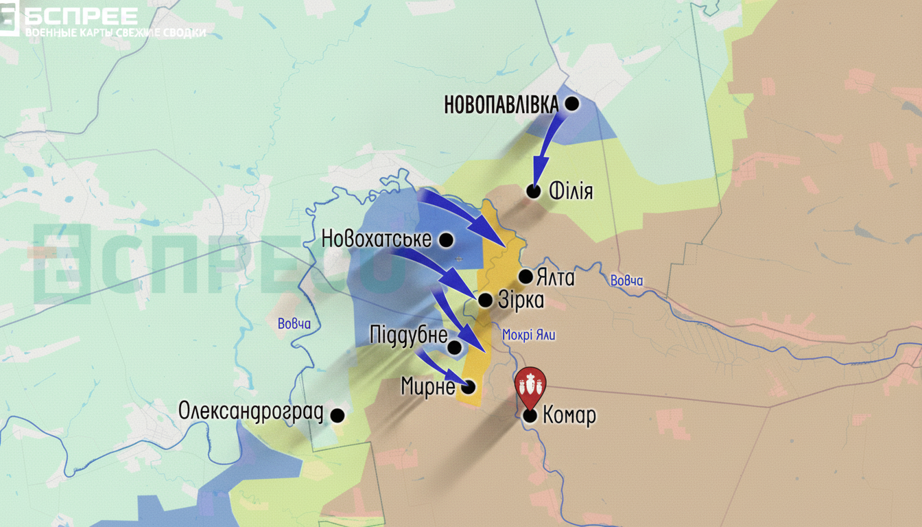 Карты боев за освобожденные села