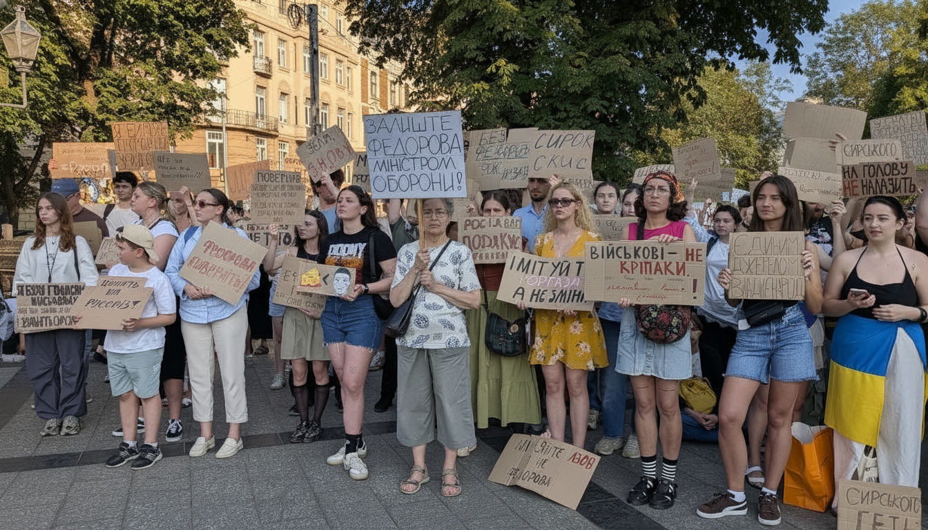 Ukrainians Rally to Demand Firing of Commander Syrskyi and Reinstatement of Fedorov