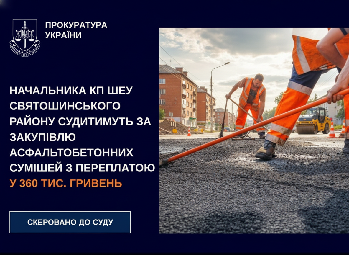 Керівник КП ШЕУ у Києві переплатив за асфальт 360 тисяч: деталі справи