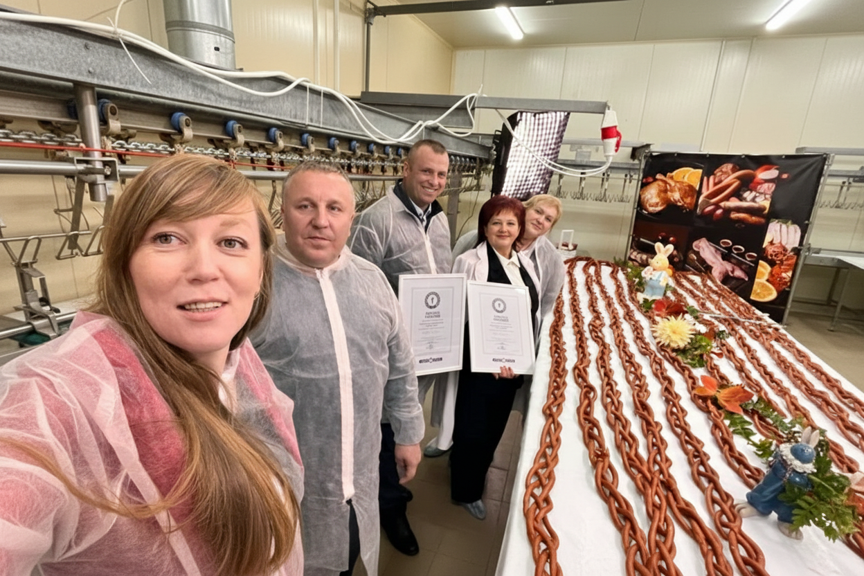 Уманский район установил рекорд: мясная косичка длиной 52 метра