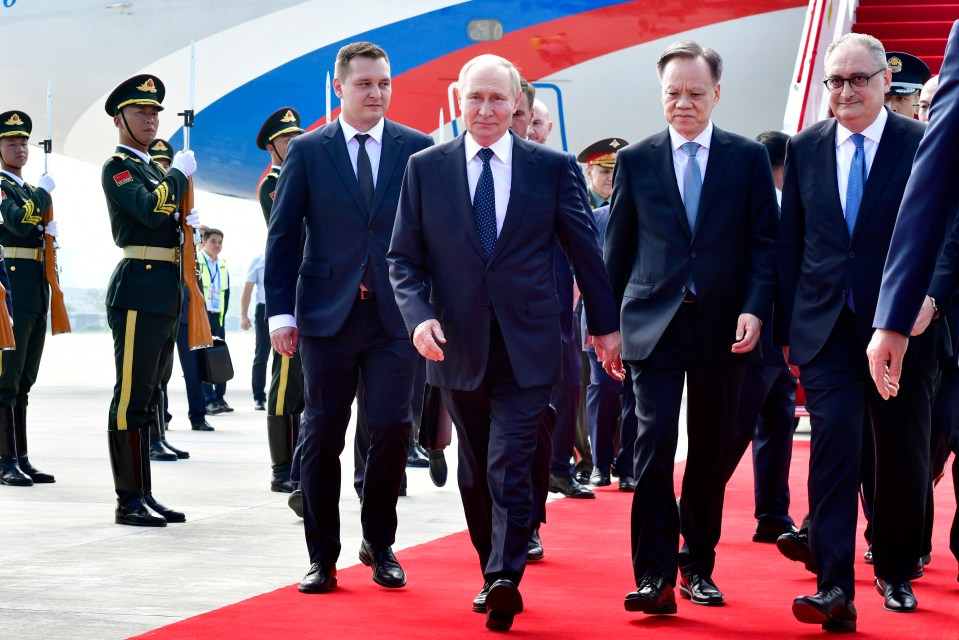 Putin has red carpet arrival in China ahead of ‘Axis of Evil’ meeting with Xi & Kim – while keeping up Ukraine slaughter