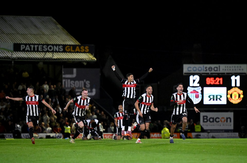 Grimsby heroes forced to take BUS to their own stadium for Carabao Cup clash thanks to Man Utd’s massive entourage