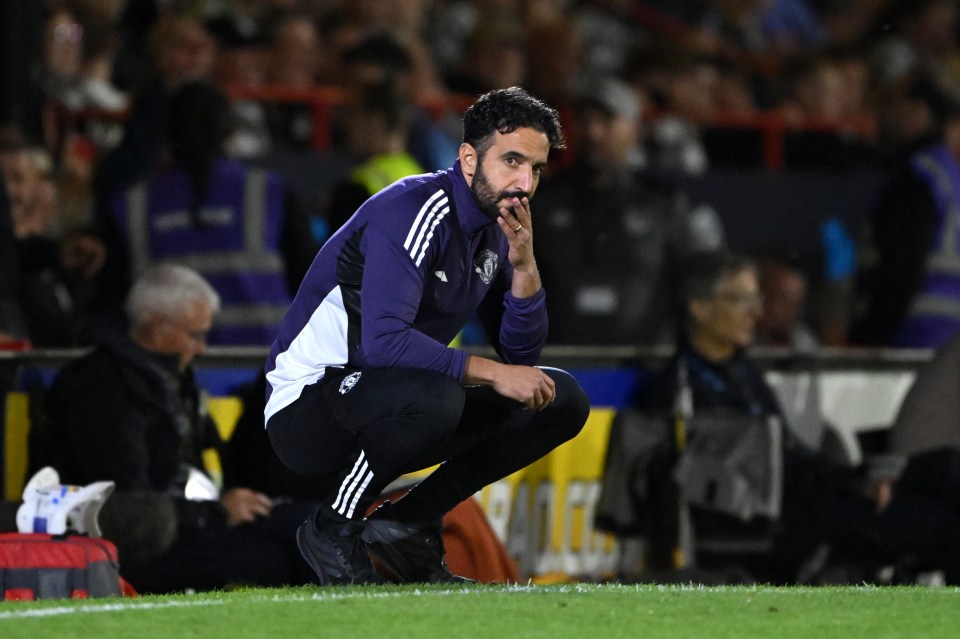 Under-fire Man Utd boss Ruben Amorim brutally mocked by fans with Photoshopped pics after historically bad Grimsby KO
